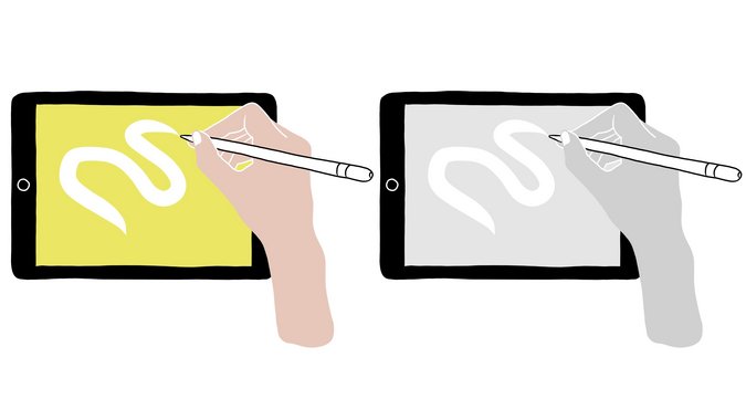 Illustration in bunt und schwarz weiß