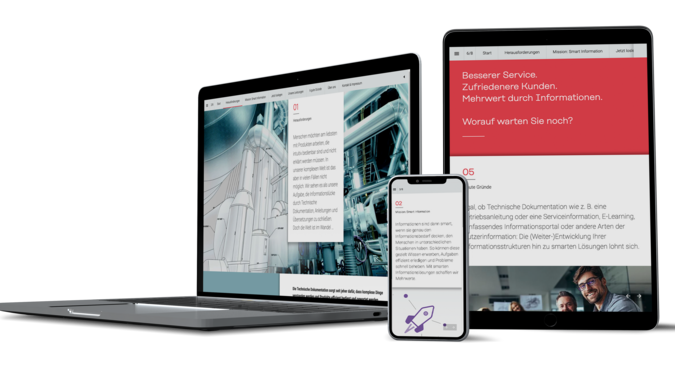 Digitale Broschüre auf verschiedenen Endgeräten