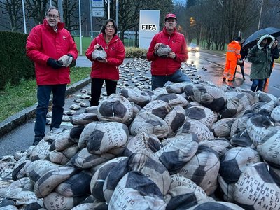 Protestaktion Weltgewissen Katar GMF 