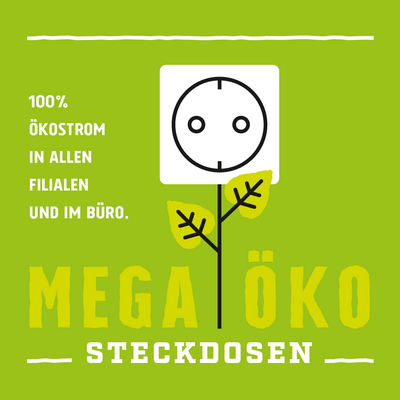 Icon "Ökostrom" mit Steckdose als Bumenkopf