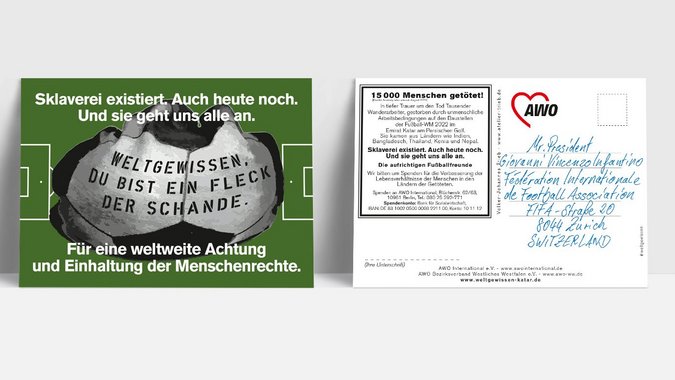 Weltgewissen Katar Postkarte